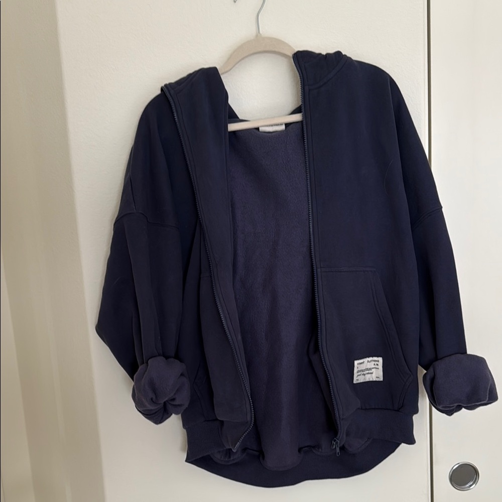 Comfrt Affirmation Zip Hoodie in Midnight Blue